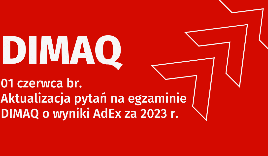 Aktualizacja pytań na egzaminie DIMAQ.