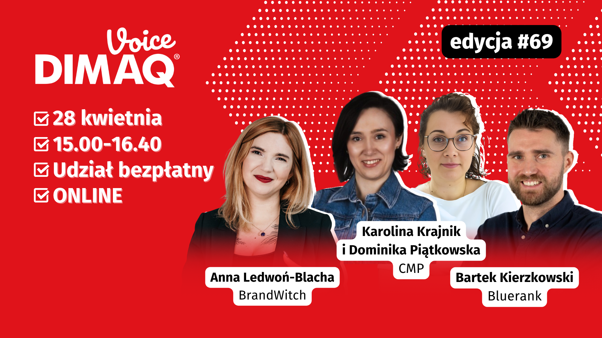 Prelegenci DIMAQ Voice - bezpłatnego webinaru dla marketerów