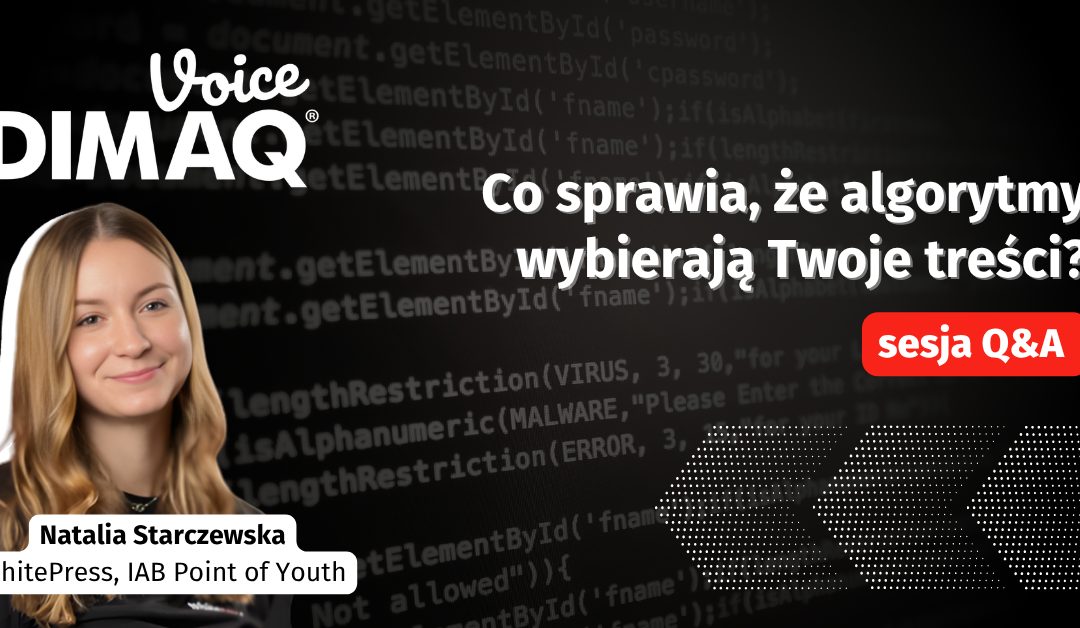 Sesja Q&A z Natalią Starczewską – prelegentką DIMAQ Voice